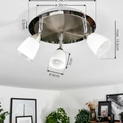 Plafonnier Holualoa LED Nickel mat, 3 lumières