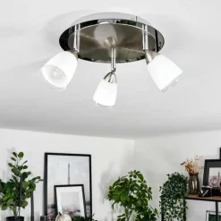 Plafonnier Holualoa LED Nickel mat, 3 lumières