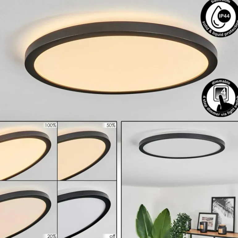 Plafonnier Hooper LED Noir, 1 lumière