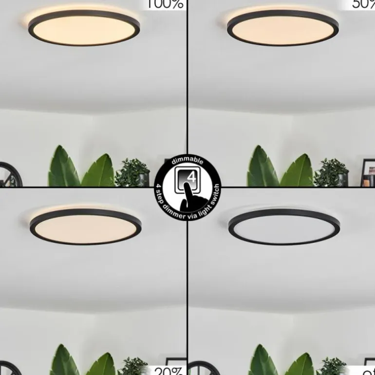 Plafonnier Hooper LED Noir, 1 lumière