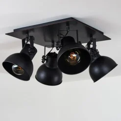 Plafonnier Hora Noir, 4 lumières