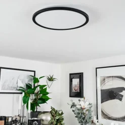 Plafonnier Hortinhas LED Noir, 1 lumière, Télécommandes, Changeur de couleurs