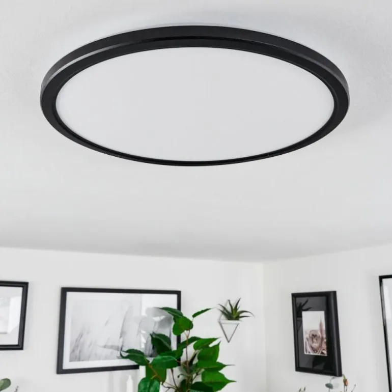 Plafonnier Hortinhas LED Noir, 1 lumière, Télécommandes, Changeur de couleurs