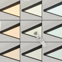 Plafonnier Hortinhas LED Noir, 1 lumière, Télécommandes, Changeur de couleurs