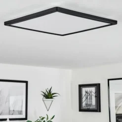Plafonnier Hortinhas LED Noir, 1 lumière, Télécommandes, Changeur de couleurs