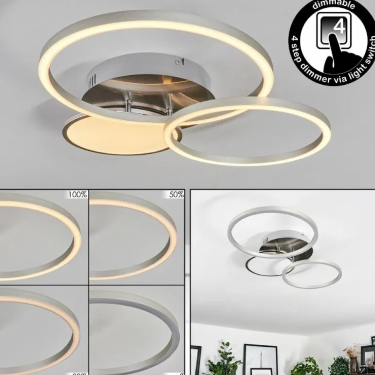 Plafonnier Hosum LED Nickel mat, 1 lumière