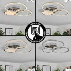 Plafonnier Hosum LED Nickel mat, 1 lumière