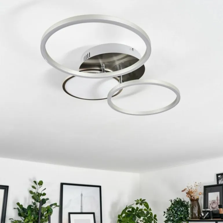 Plafonnier Hosum LED Nickel mat, 1 lumière
