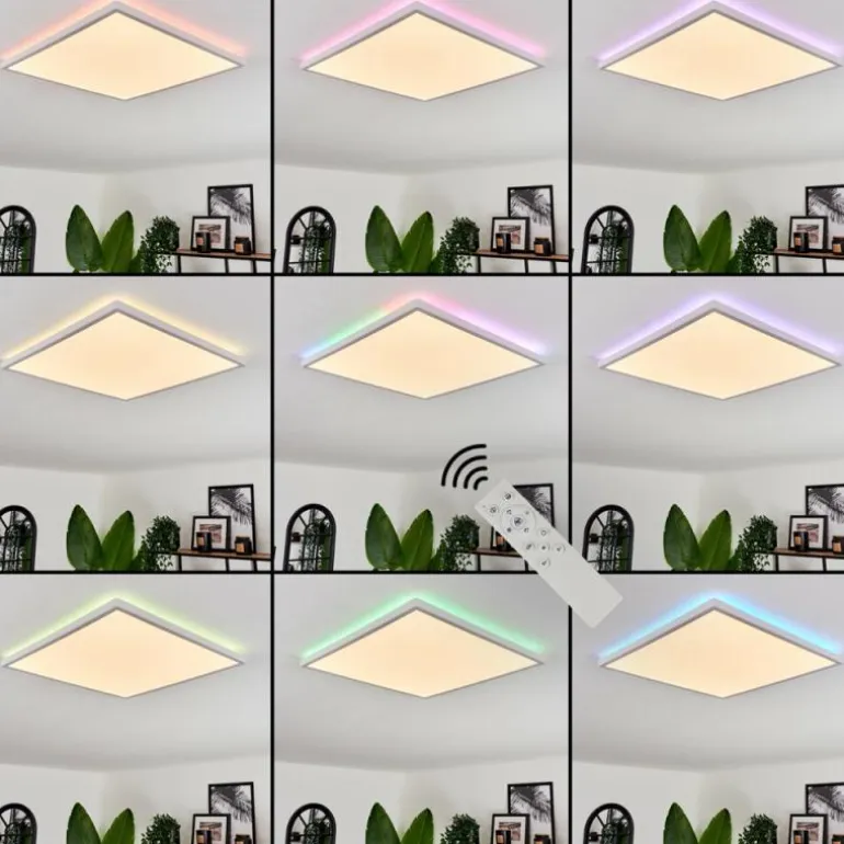 Plafonnier Hotinhas LED Blanc, 1 lumière, Télécommandes, Changeur de couleurs