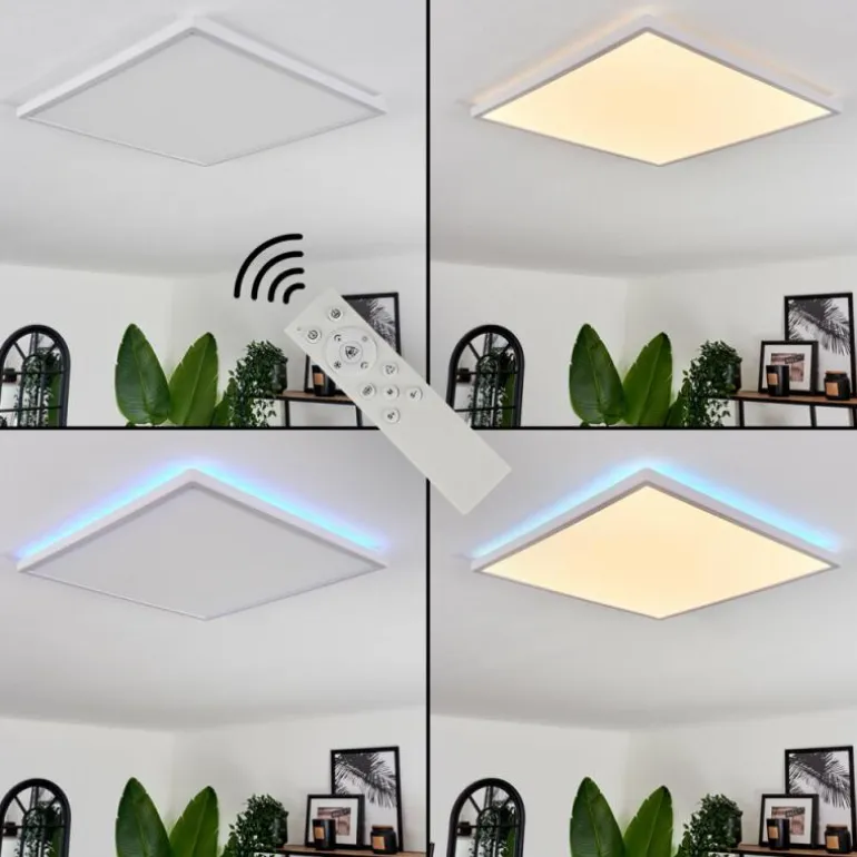 Plafonnier Hotinhas LED Blanc, 1 lumière, Télécommandes, Changeur de couleurs
