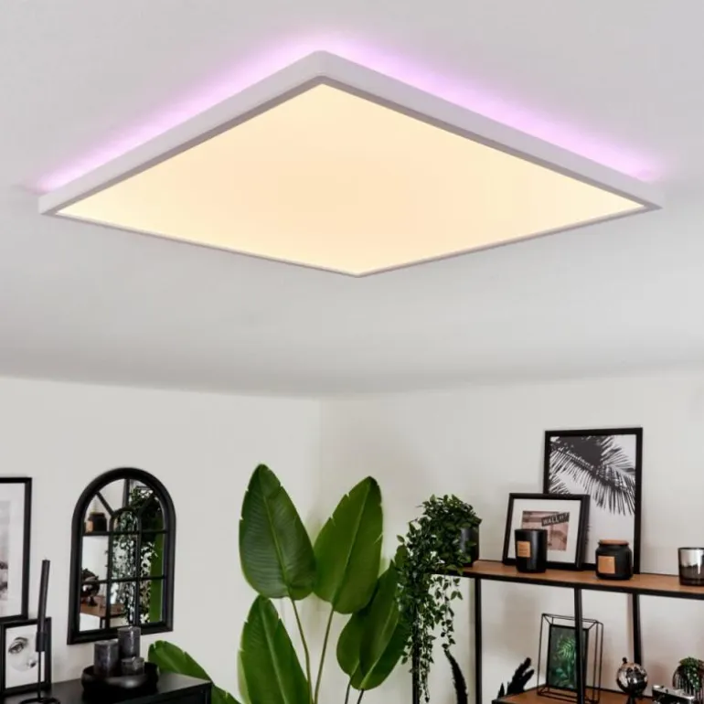 Plafonnier Hotinhas LED Blanc, 1 lumière, Télécommandes, Changeur de couleurs