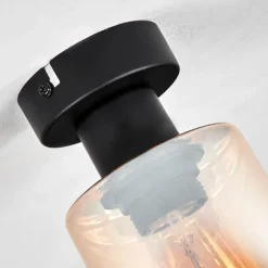 Plafonnier Hunouri Noir, 1 lumière
