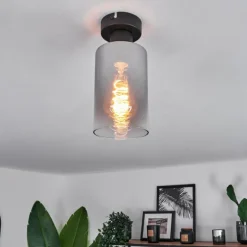 Plafonnier Hunouri Noir, 1 lumière