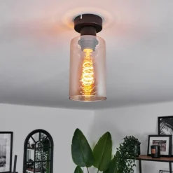 Plafonnier Hunouri Noir, 1 lumière