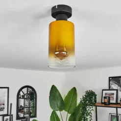 Plafonnier Hunouri Noir, 1 lumière
