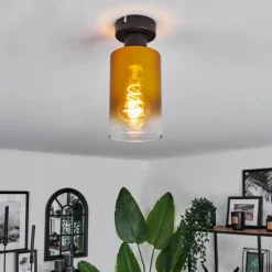 Plafonnier Hunouri Noir, 1 lumière