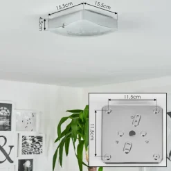 Plafonnier Hutton LED Chrome, 1 lumière