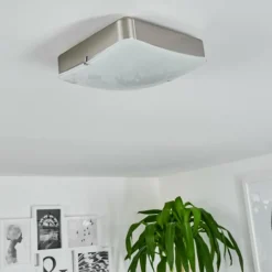 Plafonnier Hutton LED Nickel mat, 1 lumière