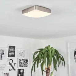 Plafonnier Hutton LED Nickel mat, 1 lumière
