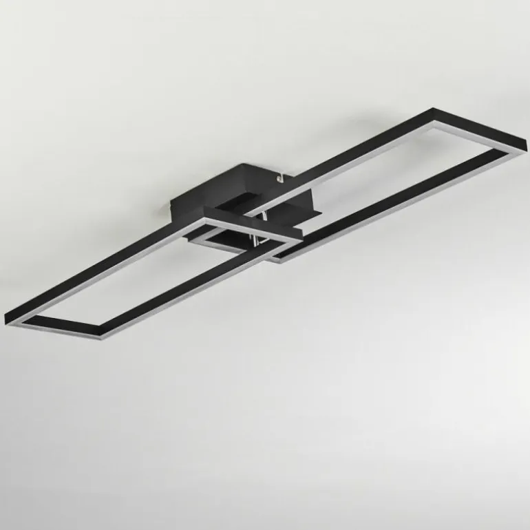 Plafonnier Hyacinthe LED Chrome, Noir, 1 lumière