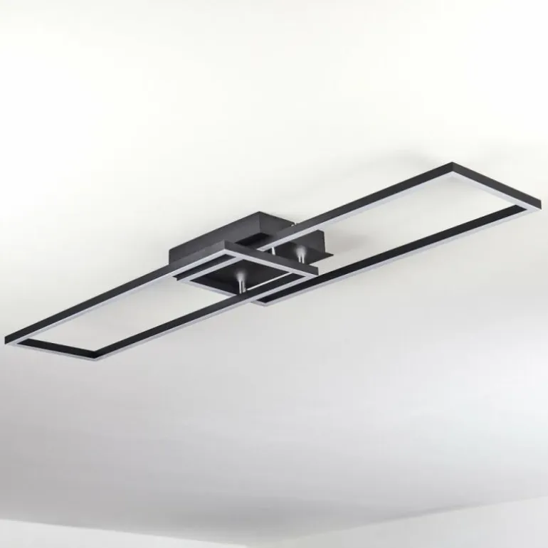 Plafonnier Hyacinthe LED Chrome, Noir, 1 lumière