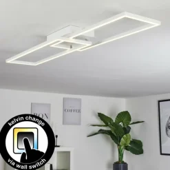 Plafonnier Hyacinthe LED Chrome, Blanc, 1 lumière