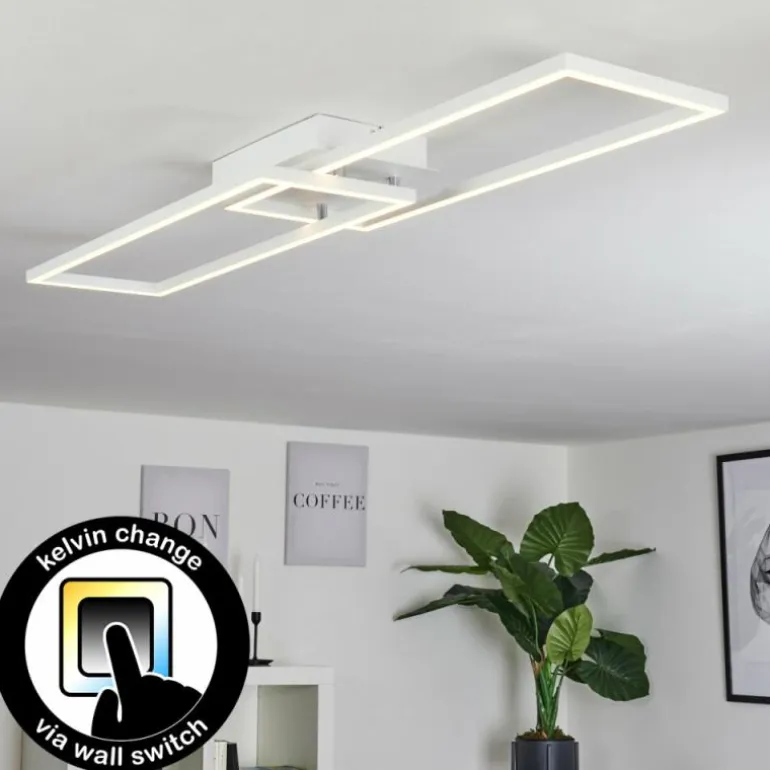 Plafonnier Hyacinthe LED Chrome, Blanc, 1 lumière