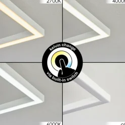Plafonnier Hyacinthe LED Chrome, Blanc, 1 lumière