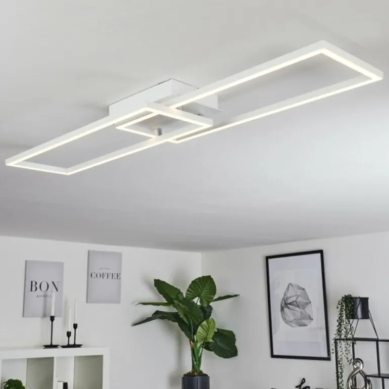 Plafonnier Hyacinthe LED Chrome, Blanc, 1 lumière