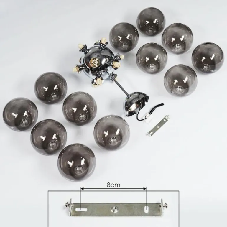 Plafonnier Hyco Chrome, 12 lumières