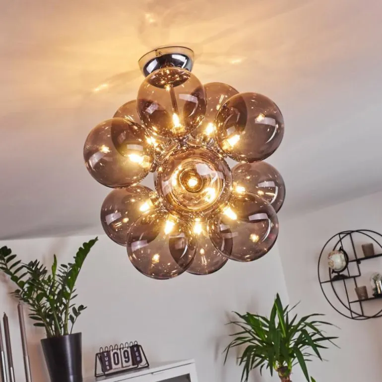 Plafonnier Hyco Chrome, 12 lumières