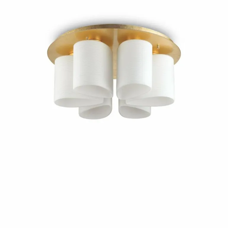 Plafonnier Ideallux DAISY Or, 6 lumières