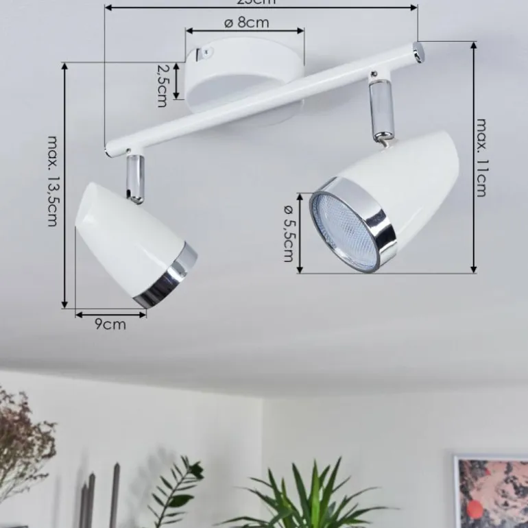 Plafonnier Idlewild LED Chrome, Blanc, 2 lumières