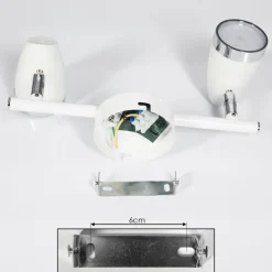Plafonnier Idlewild LED Chrome, Blanc, 2 lumières