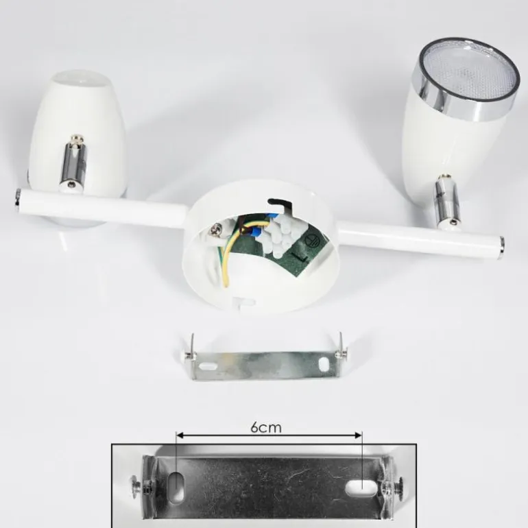 Plafonnier Idlewild LED Chrome, Blanc, 2 lumières