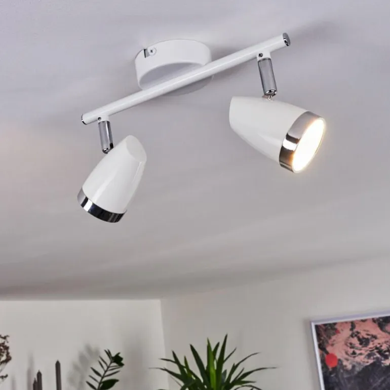 Plafonnier Idlewild LED Chrome, Blanc, 2 lumières