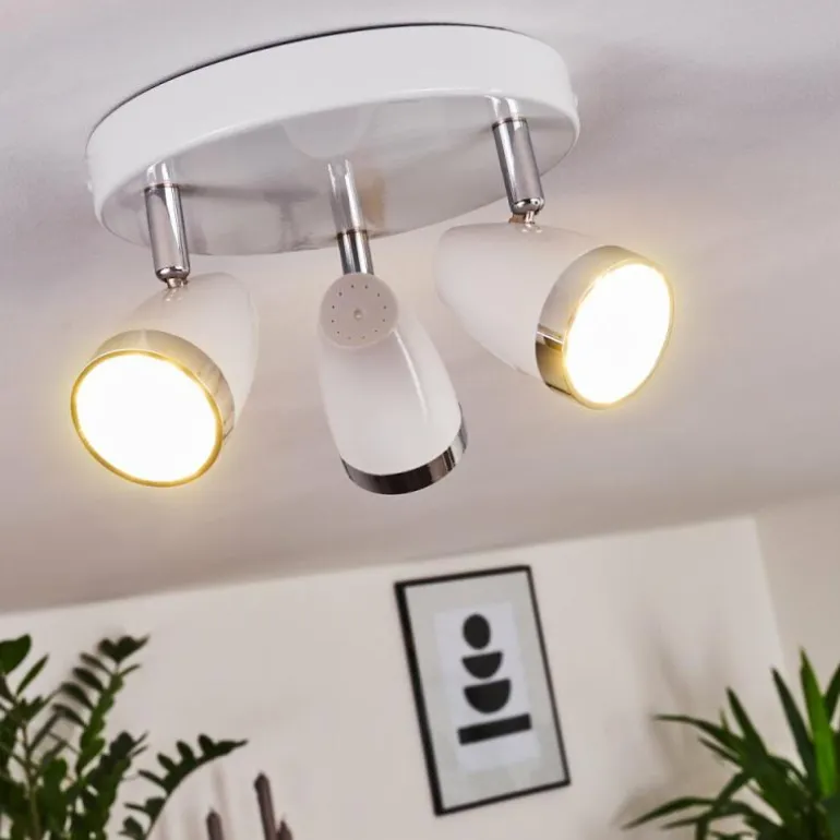 Plafonnier Idlewild LED Chrome, Blanc, 3 lumières