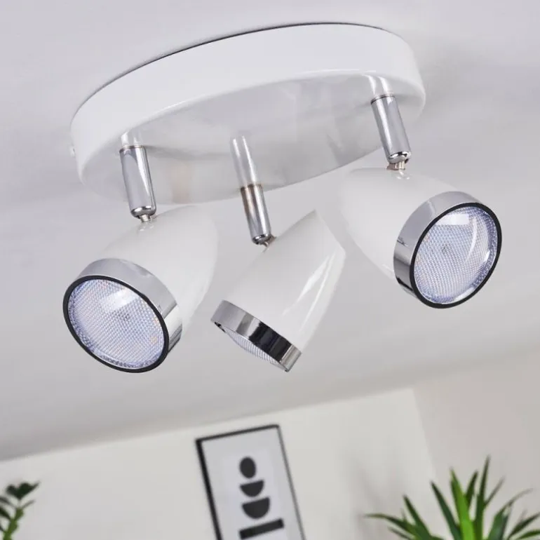 Plafonnier Idlewild LED Chrome, Blanc, 3 lumières