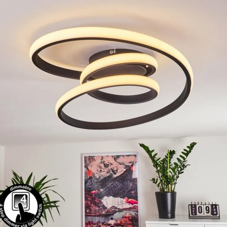 Plafonnier Ignal LED Noir, 1 lumière
