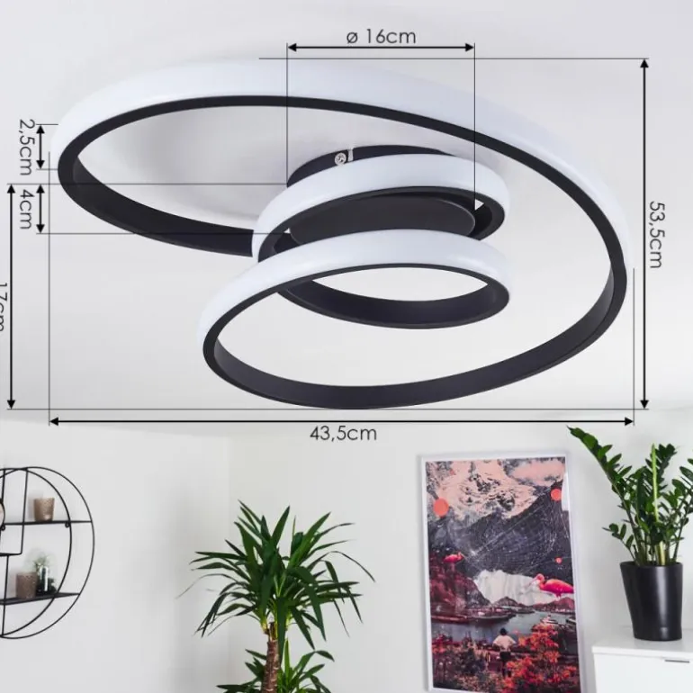 Plafonnier Ignal LED Noir, 1 lumière
