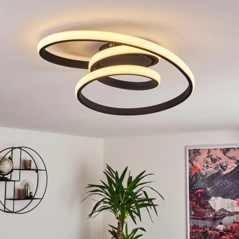 Plafonnier Ignal LED Noir, 1 lumière