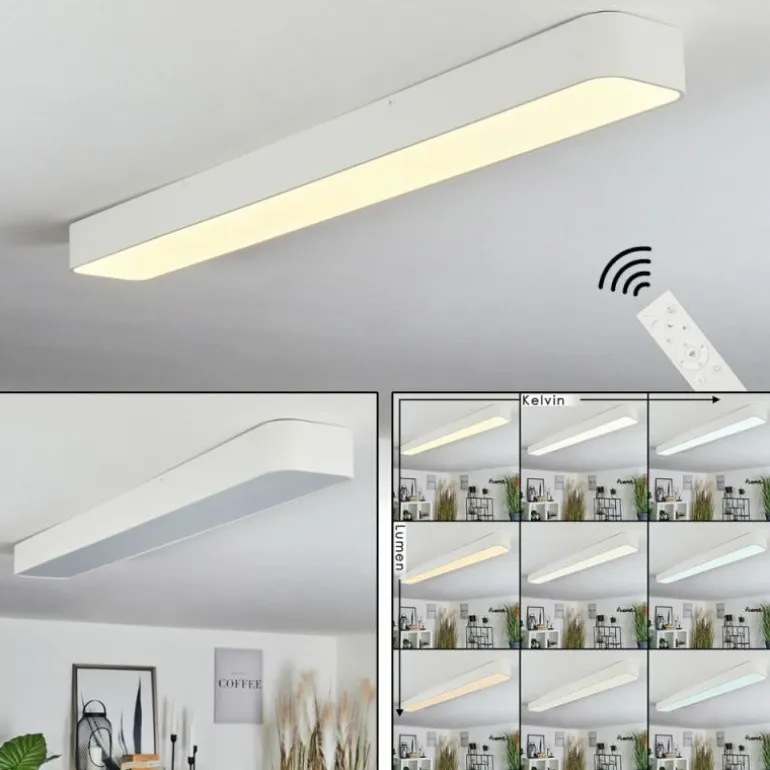 Plafonnier Iriondo LED Blanc, 1 lumière, Télécommandes