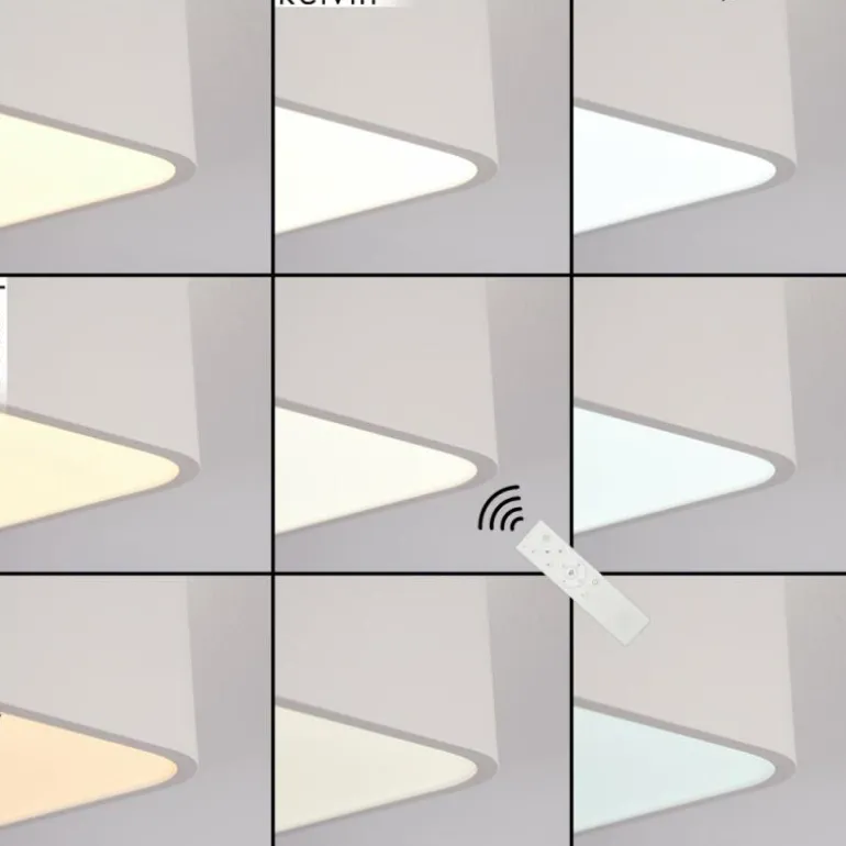 Plafonnier Iriondo LED Blanc, 1 lumière, Télécommandes