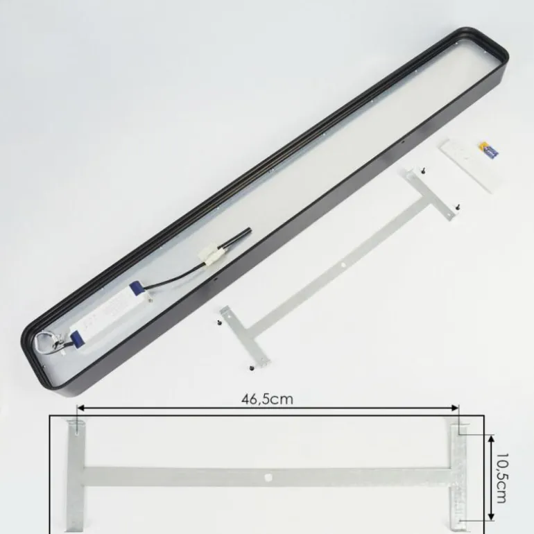 Plafonnier Iriondo LED Noir, 1 lumière, Télécommandes