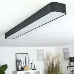 Plafonnier Iriondo LED Noir, 1 lumière, Télécommandes