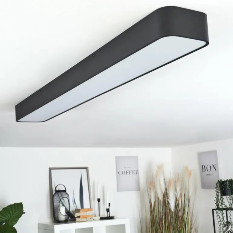 Plafonnier Iriondo LED Noir, 1 lumière, Télécommandes