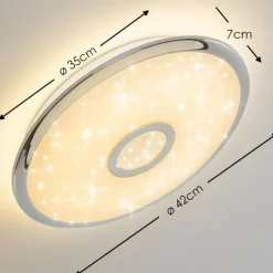 Plafonnier Jamton LED Chrome, 1 lumière, Télécommandes