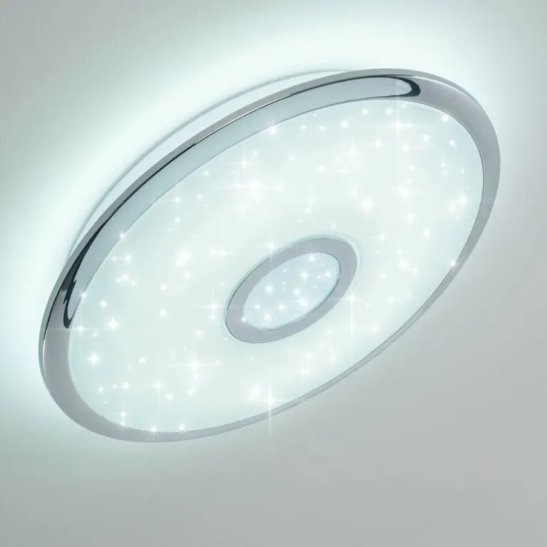 Plafonnier Jamton LED Chrome, 1 lumière, Télécommandes