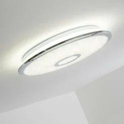 Plafonnier Jamton LED Chrome, 1 lumière, Télécommandes