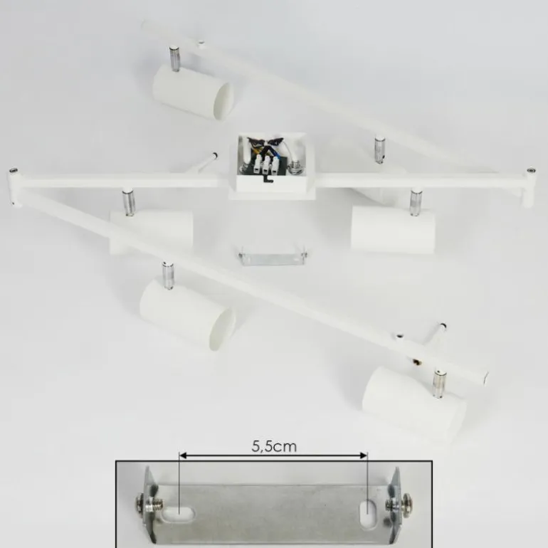 Plafonnier Javel Chrome, Blanc, 6 lumières